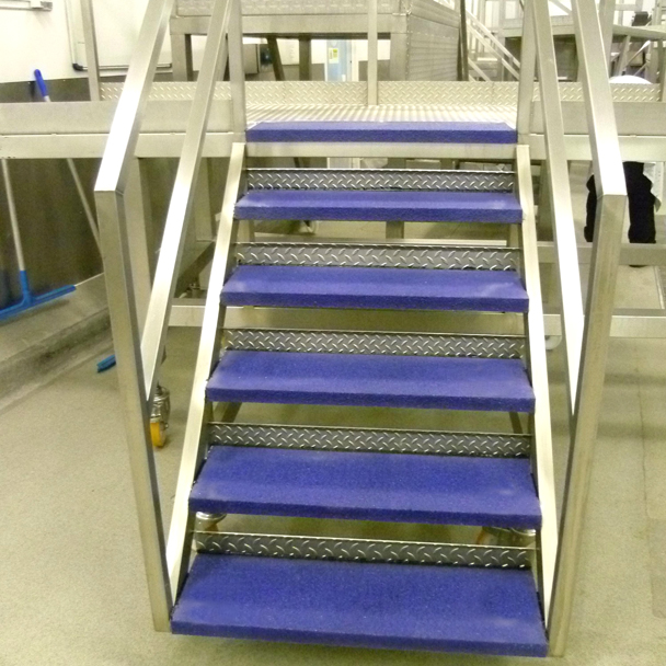 GRP Anti-slip Stair Tread Covers | Food Manufacturing Plant