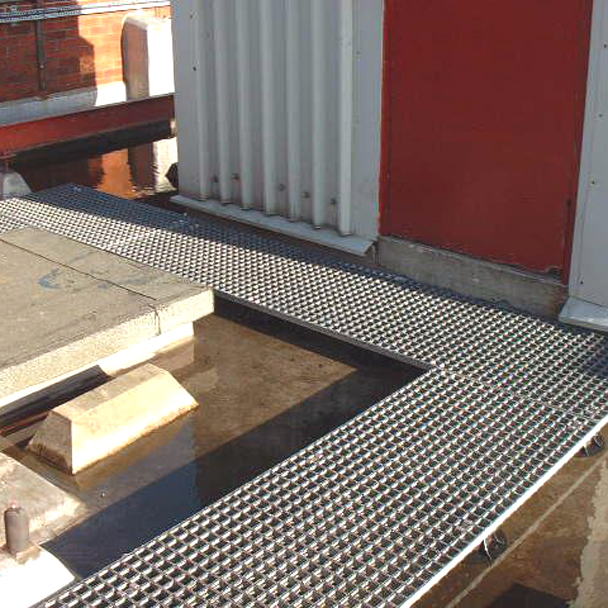 GRP Moulded Grating Raised Walkway | Factory Roof